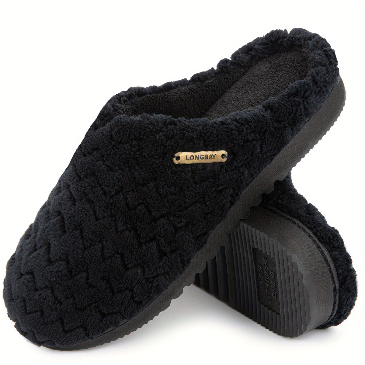 Women's Plush Lined Slippers Closed Toe Slip On Home Shoes