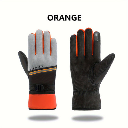 Thickened Sports Gloves Windproof Reflective Cycling Skiing Winter Warm Gloves