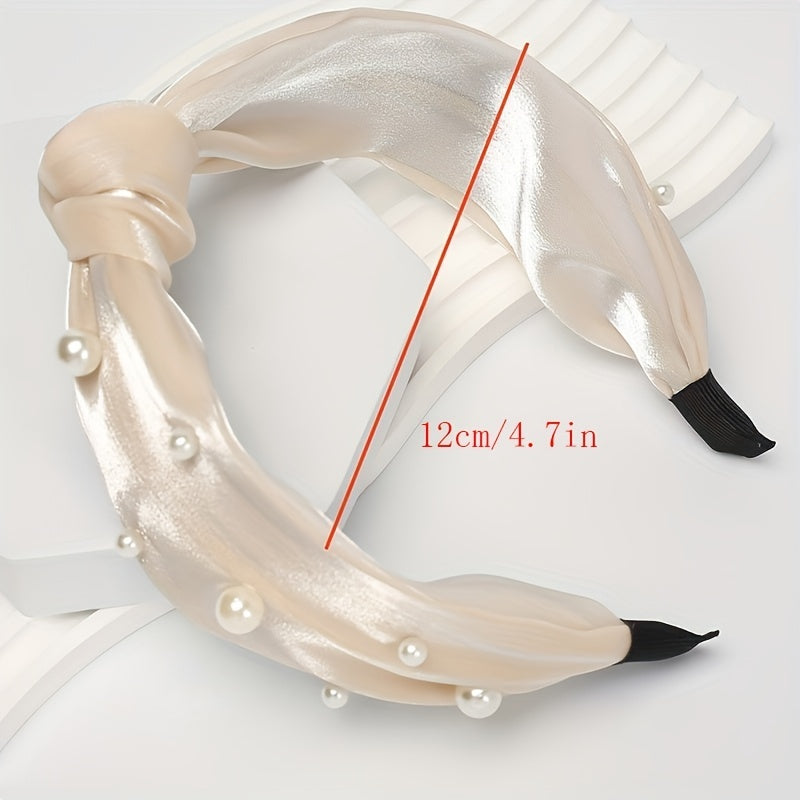 Faux Pearl Hair Hoop Wide Brim Hairband