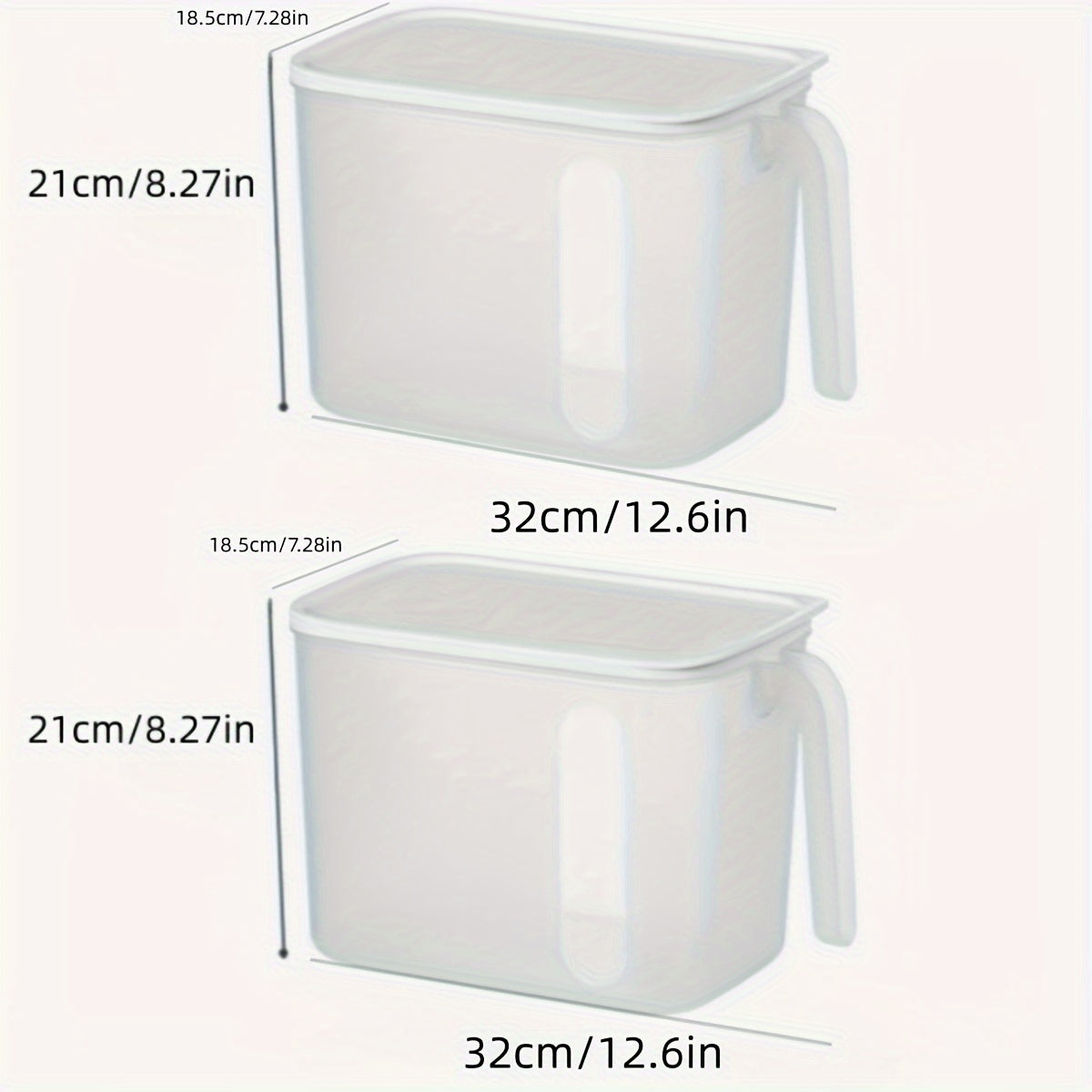 2pcs Refrigerator Storage Box Transparent Handle With Cover