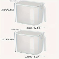2pcs Refrigerator Storage Box Transparent Handle With Cover