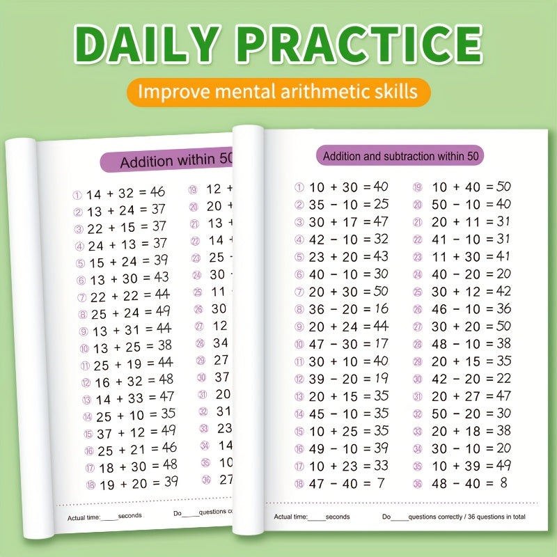 4pcs Math Workbooks Kids 6 10 Daily Practice Colorful Exercises Improve Skills