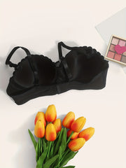 Lace Push Up Bra Comfy & Breathable Bow Tie Women's Lingerie