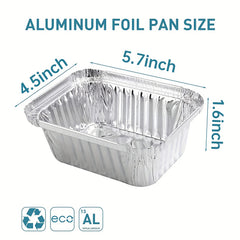 50pcs Aluminum Pans With Clear Lids - To Go Food Containers