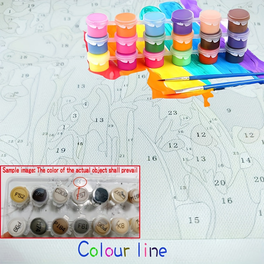 DIY Paint by Numbers Kit Flower for Beginners Hand Painted Craft Ideal Gift
