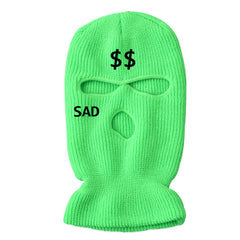 Embroidered Funny Hat 3 Hole Ski Mask Woolen Knitted Hat Winter Warm
