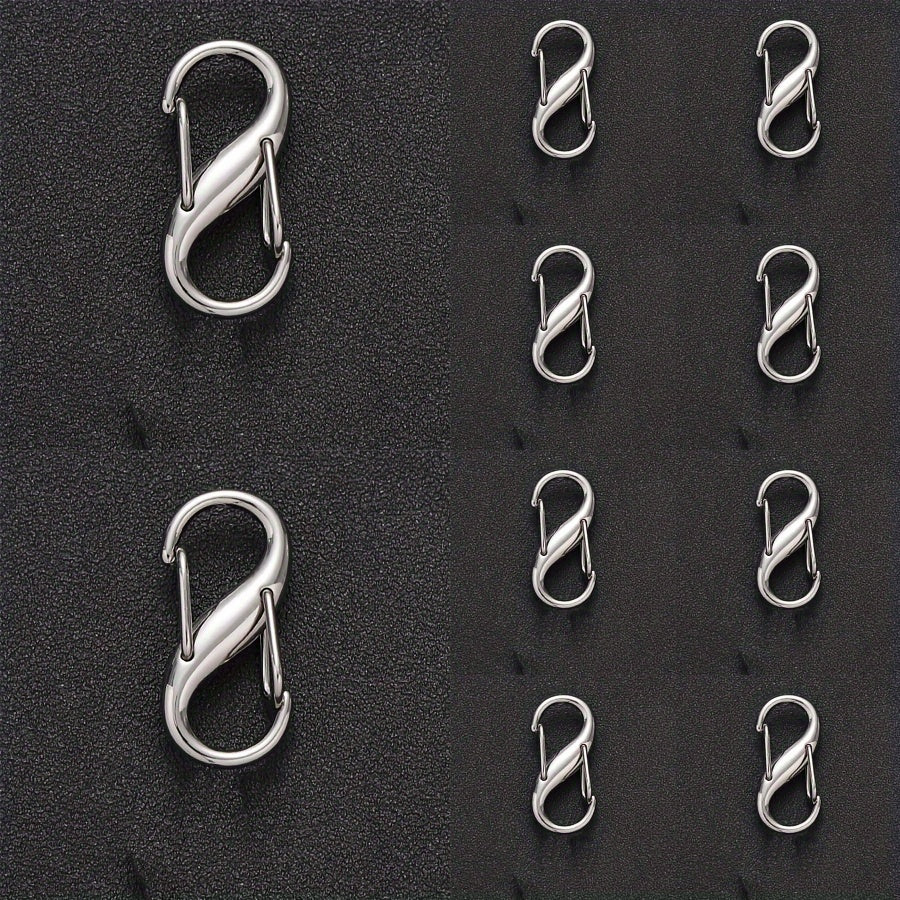 10pcs S Type Spring Fastener Key Chain Mini Buckle Keychain