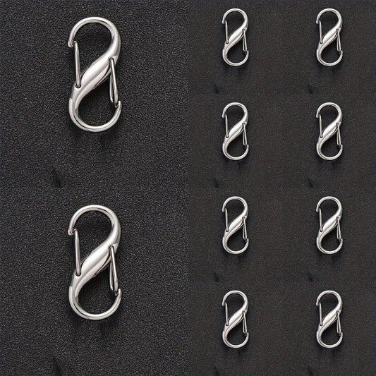 10pcs S Type Spring Fastener Key Chain Mini Buckle Keychain