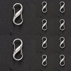 10pcs S Type Spring Fastener Key Chain Mini Buckle Keychain