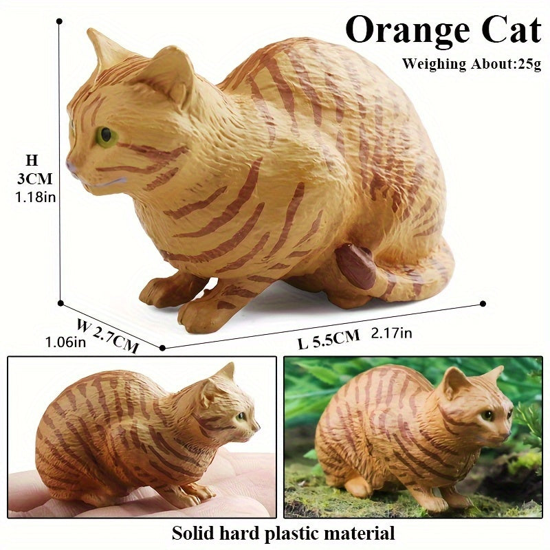Handcrafted Simulated Cat Model Toy Solid Static Spotted Orange Cat