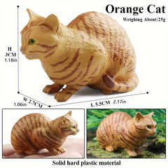 Handcrafted Simulated Cat Model Toy Solid Static Spotted Orange Cat