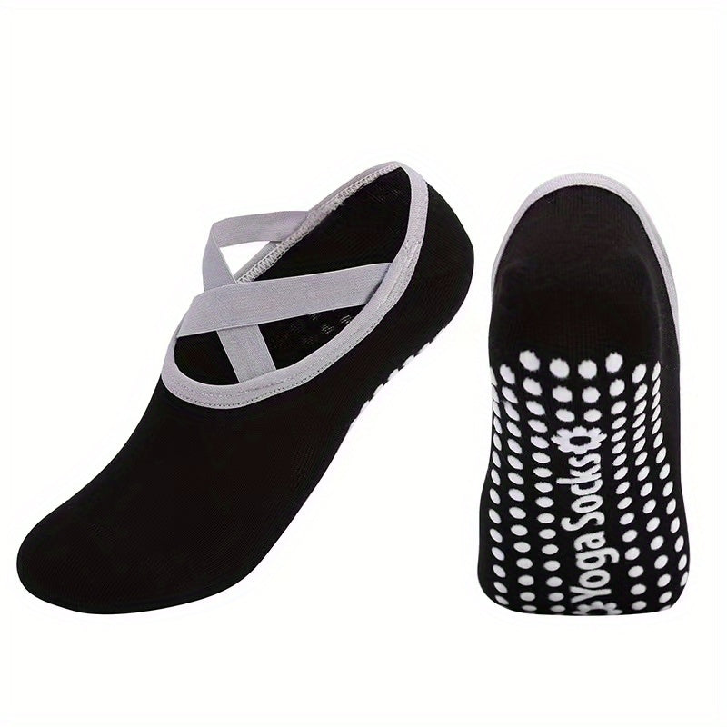 Cross Strap Non Slip Yoga Socks for Pilates Barre Ballet Fitness