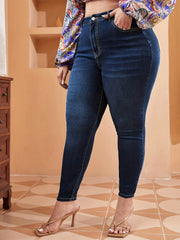 Women's Plus High Stretch Button Fly Skinny Jeans