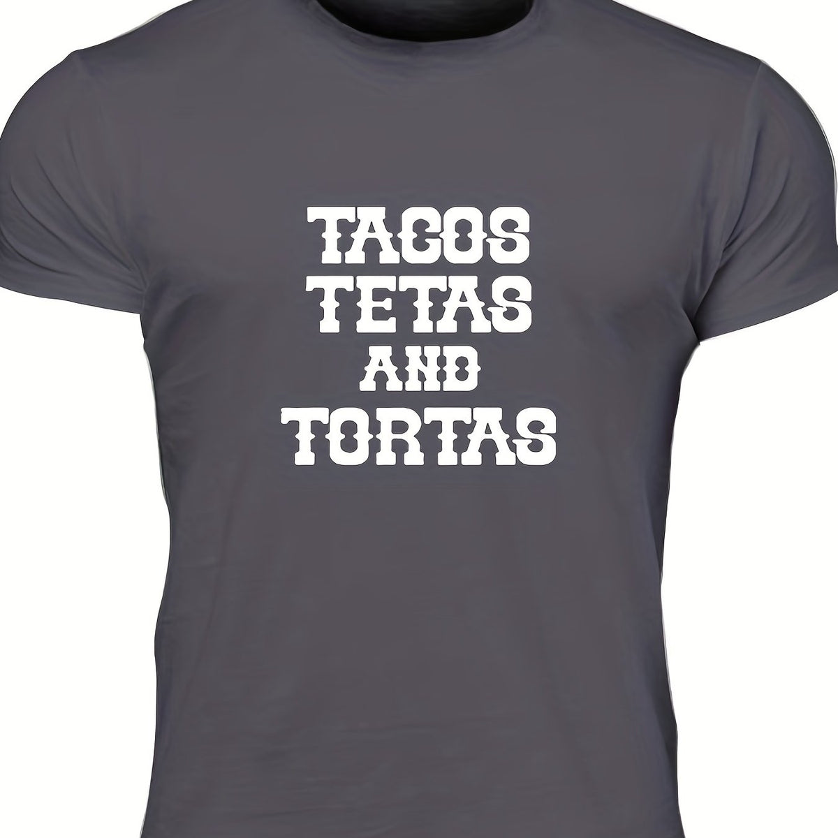 Men's Tacos Print T shirt Casual Tee for Summer Outdoor
