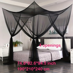 Large Mosquito Net Four Corner Bed Canopy for Bedroom Guest Room Dorm Room
