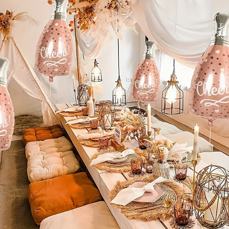 2pcs Rose Golden Wine Bottles Balloons Party Decor