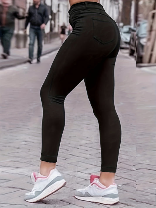 High Waist Skinny Jeans Slim Fit Slight Stretch Denim Pants