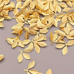 Golden Silver Leaf Charms Fall Series Vintage Jewelry Accessories