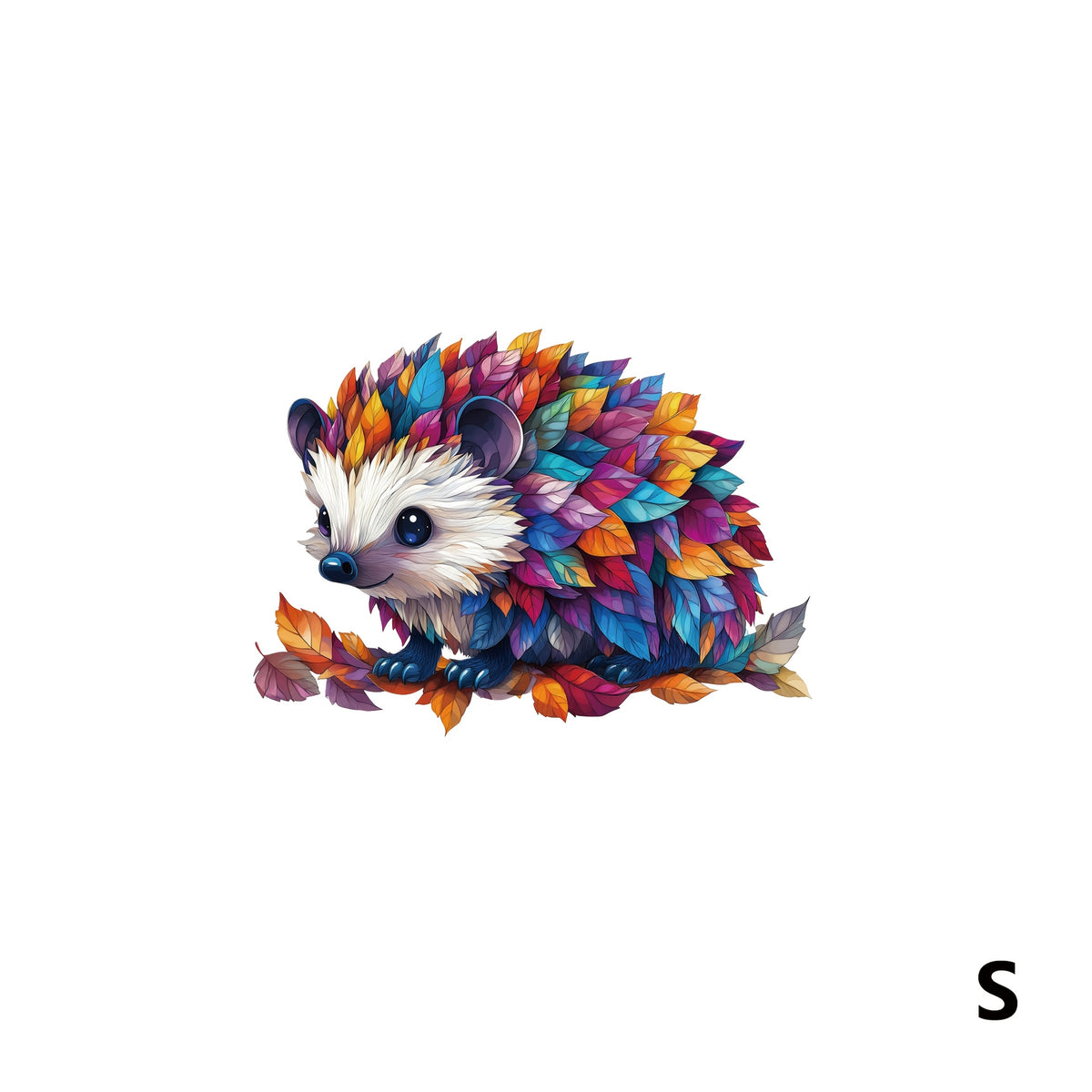 Colorful Hedgehog Wooden Puzzle Irregular Animal Shape Educational Toy