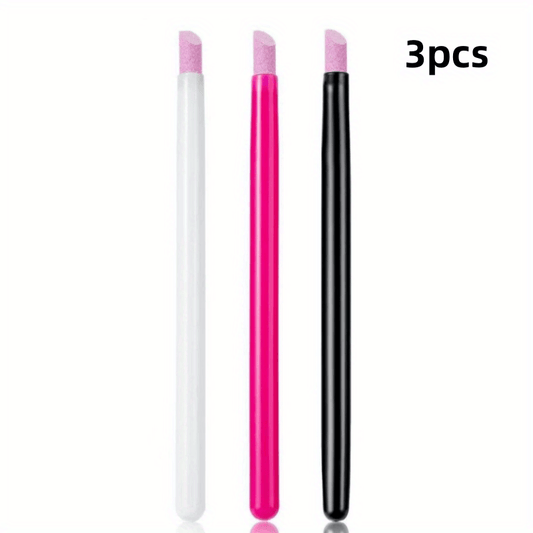 3pcs Nail Sanding Pen Cuticle Trimming Stick DIY Manicure Repair Tool