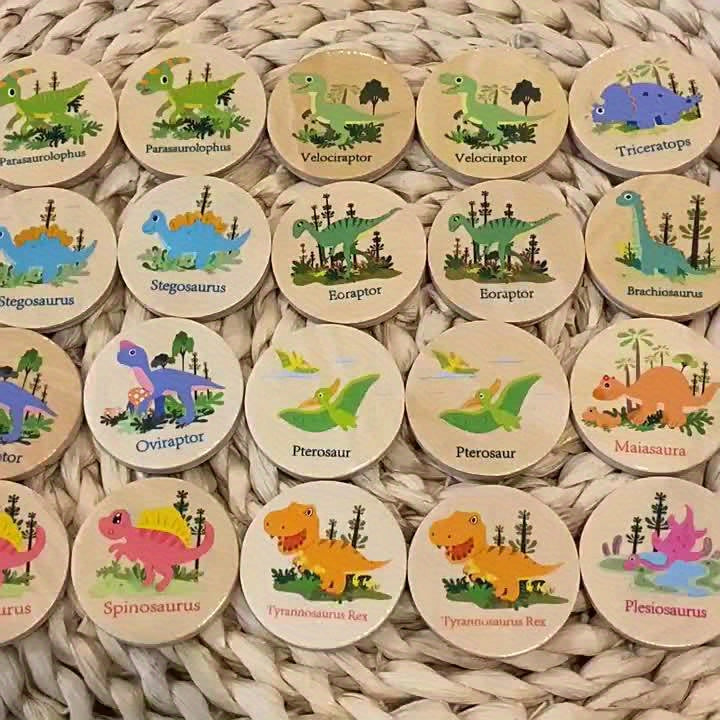 Wooden Dinosaur Memory Matching Game - Fun Toy for Kids