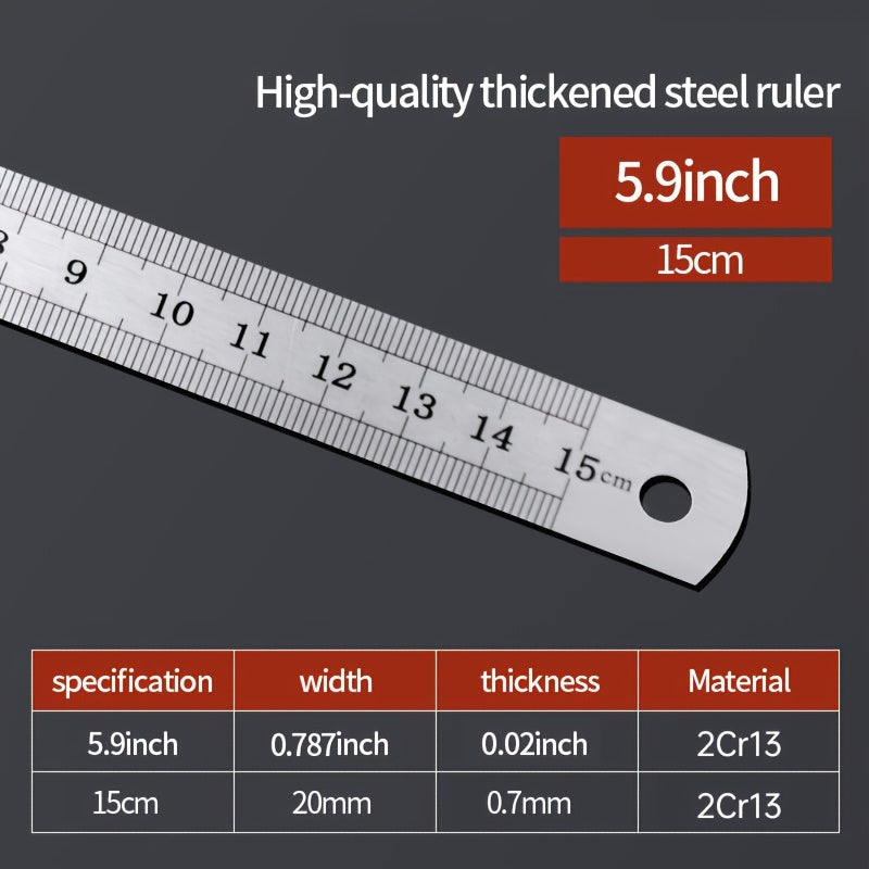 Thickened Stainless Steel Ruler Measuring Tool