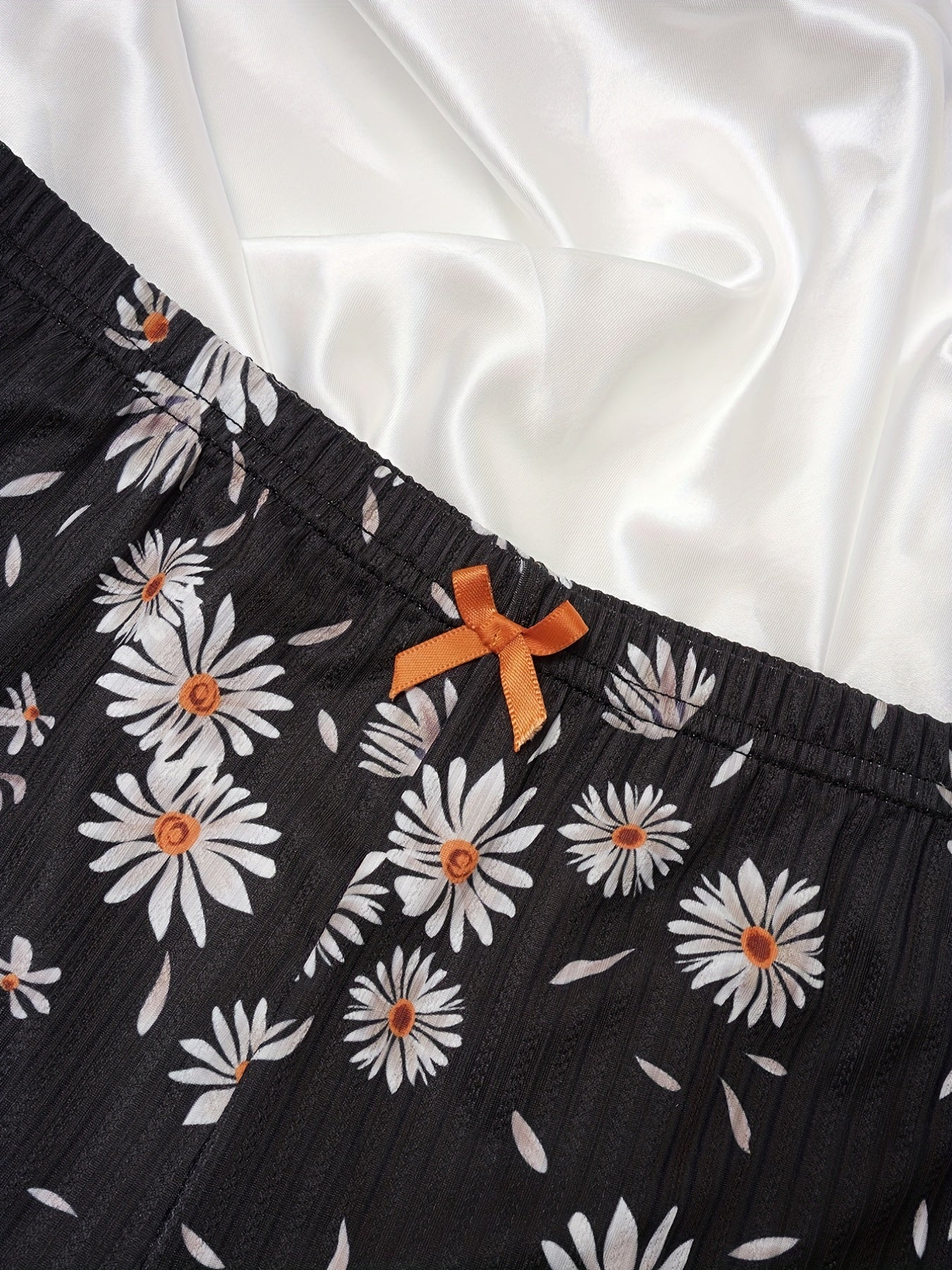Floral Print Pajama Set Crew Neck Cami Top & Shorts