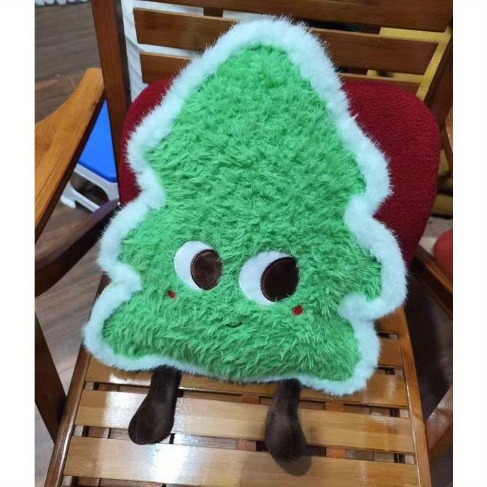 Christmas Tree Plush Doll Soft Toy Smiling Face Grass Green Xmas Decoration