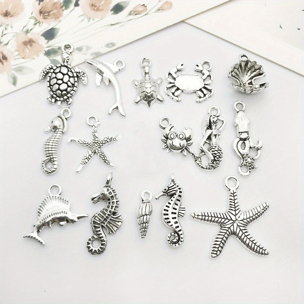 15pcs Tibetan Silver Metal Charms Pendants DIY For Jewelry Making
