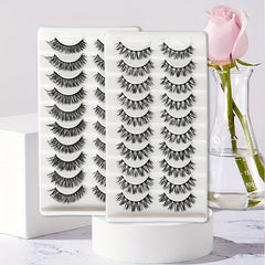 10 Pairs Fluffy Style False Eyelashes Natural Thick Soft False Eyelashes