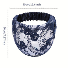 Vintage Flower Headband Lace Hair Band Stretchy Headdress Hair Accessories