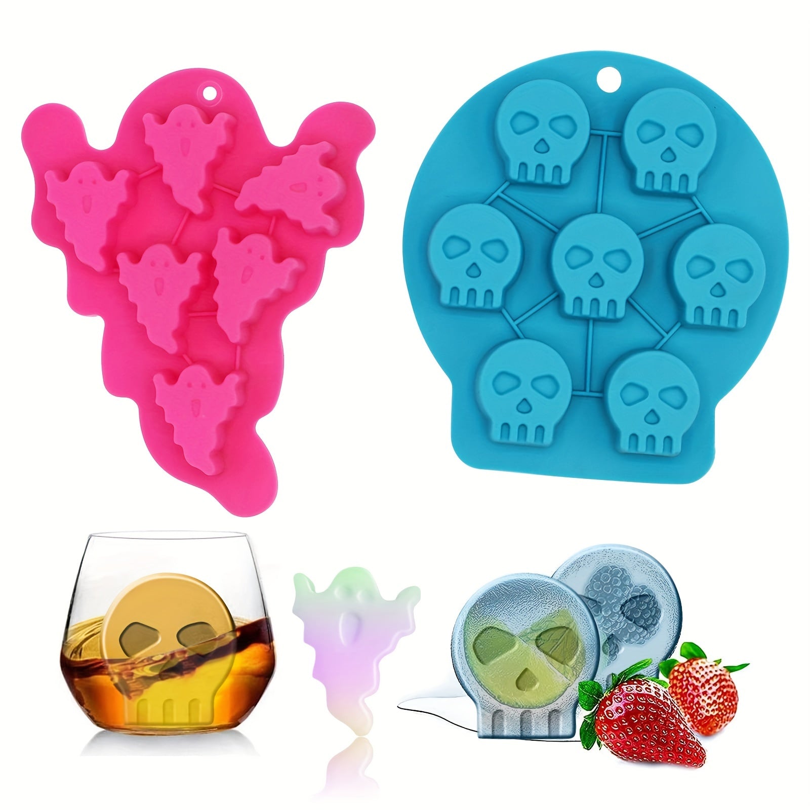 Skull Ice Cube Mold Silicone Tray for Whiskey Ice Trays