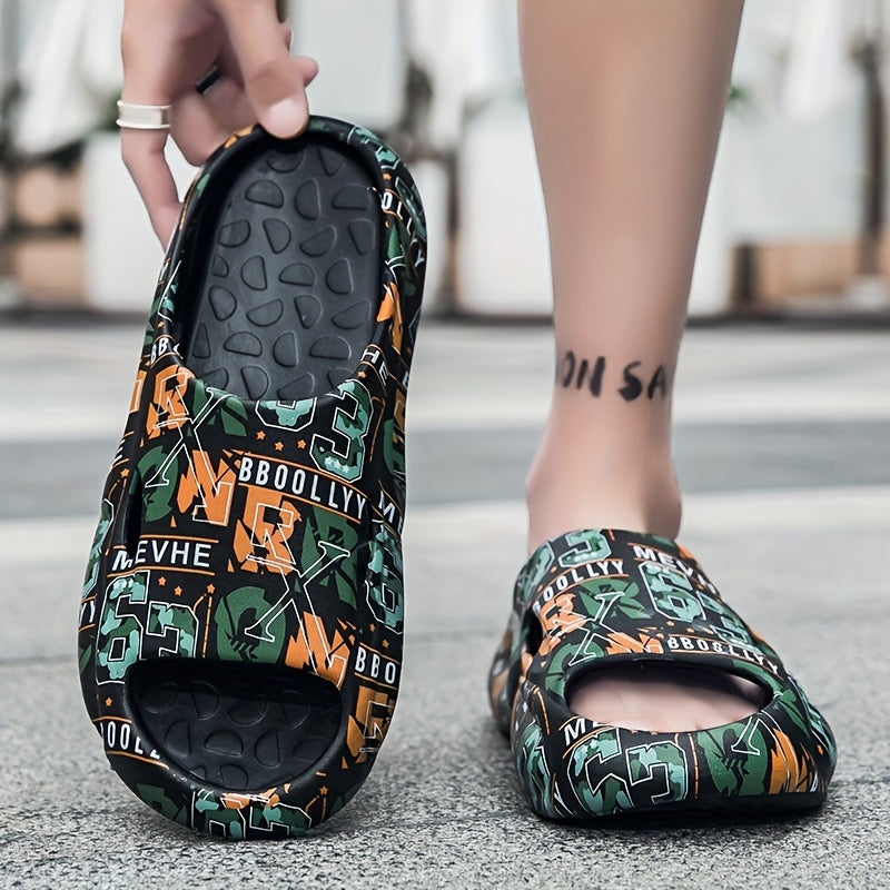 Men's Graphic Pillow Slides Cloud Slides Casual Non Slip Slippers