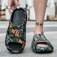 Men's Graphic Pillow Slides Cloud Slides Casual Non Slip Slippers