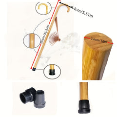 Wooden Walking Cane Lightweight Hiking Sticks Crutches for Men Women Elderly