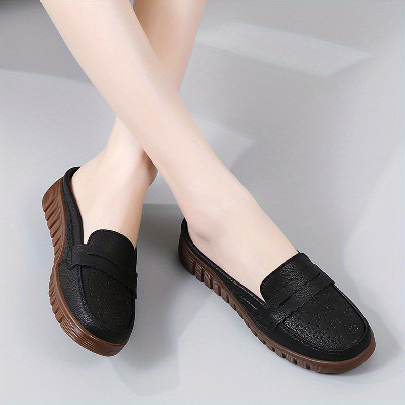 Women's Hollow Out Mule Sneakers Lightweight Slip On Shoes Breathable Closed Toe
