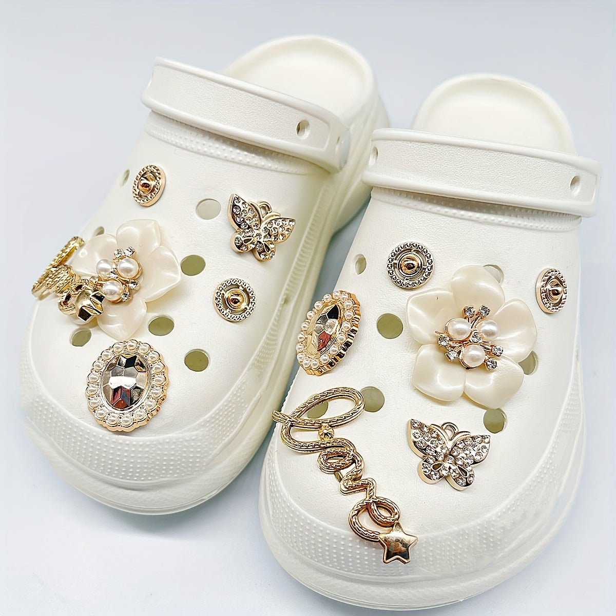 Camellia Shaped Bling Shoes Charms For Clog