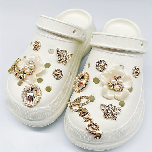 Camellia Shaped Bling Shoes Charms For Clog