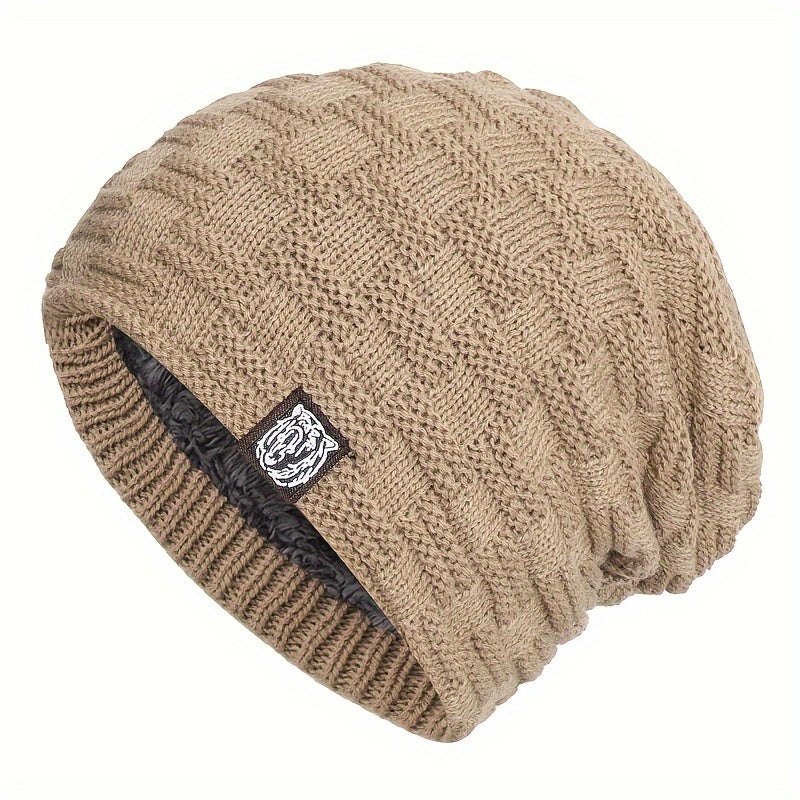 Knitted Winter Beanie Hat Fleece Lined Ear Protection