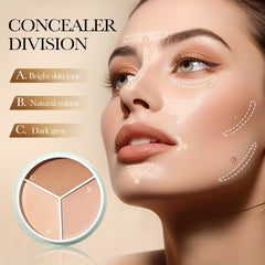 Tricolor Concealer Cover Foundation Non Fly Powder