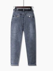  Washed Stretch Denim Jeans Women's Casual Pants