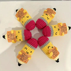 Positive Energy Smile Pencil 1pc Crocheted Stuffed Animal Mixed Colors