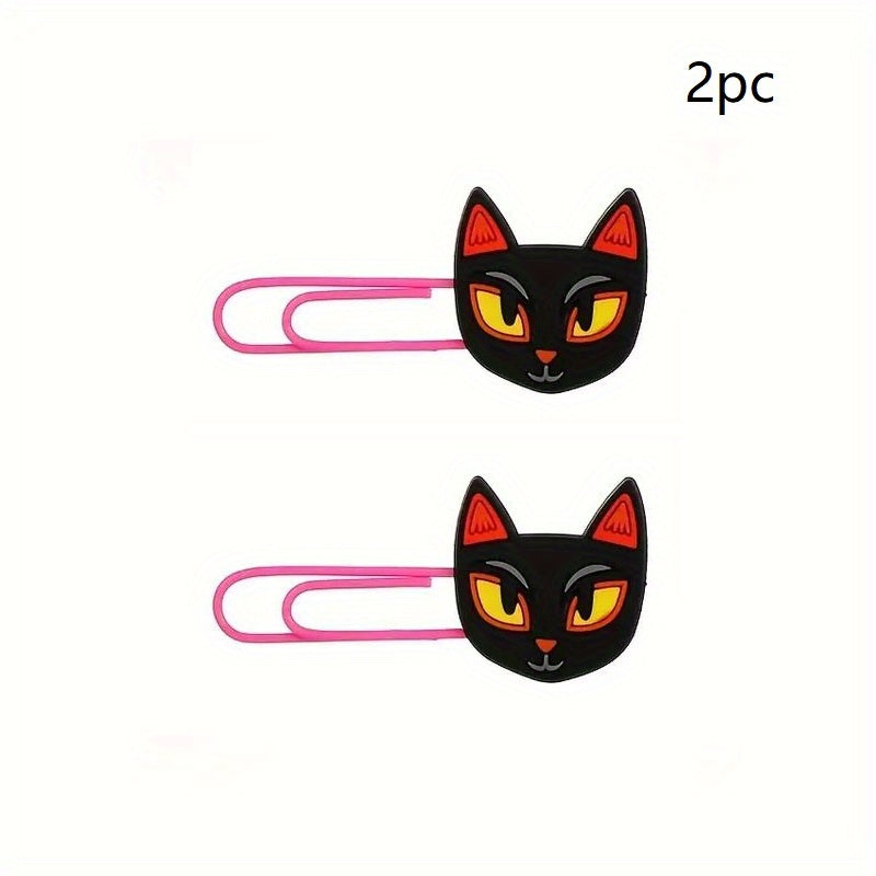 2pcs 6pc Halloween Bookmark Cartoon Ghost PVC Soft Rubber Drip Paper Clip
