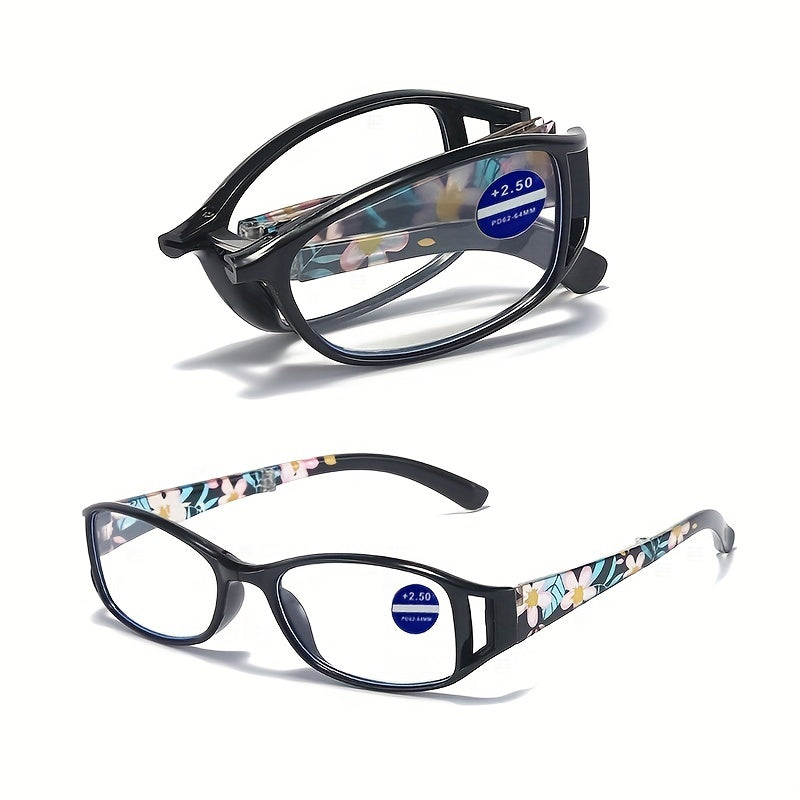 Print Flower Anti Light Blocking Reading Glasses For Women