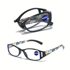 Print Flower Anti Light Blocking Reading Glasses For Women