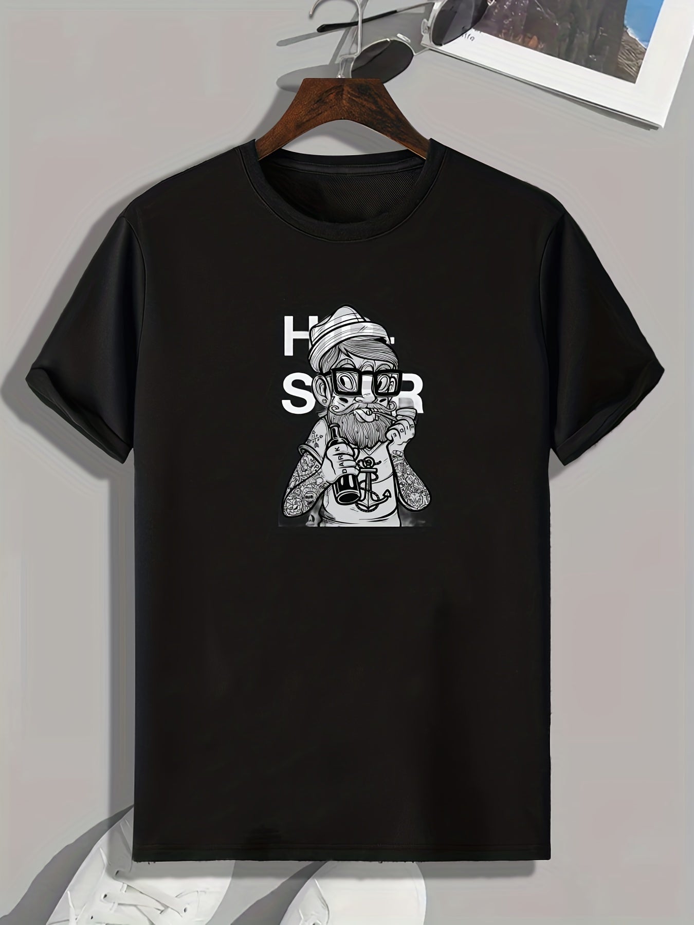 Street Artist Print Men's Comfy T-shirt for Outdoor Summer