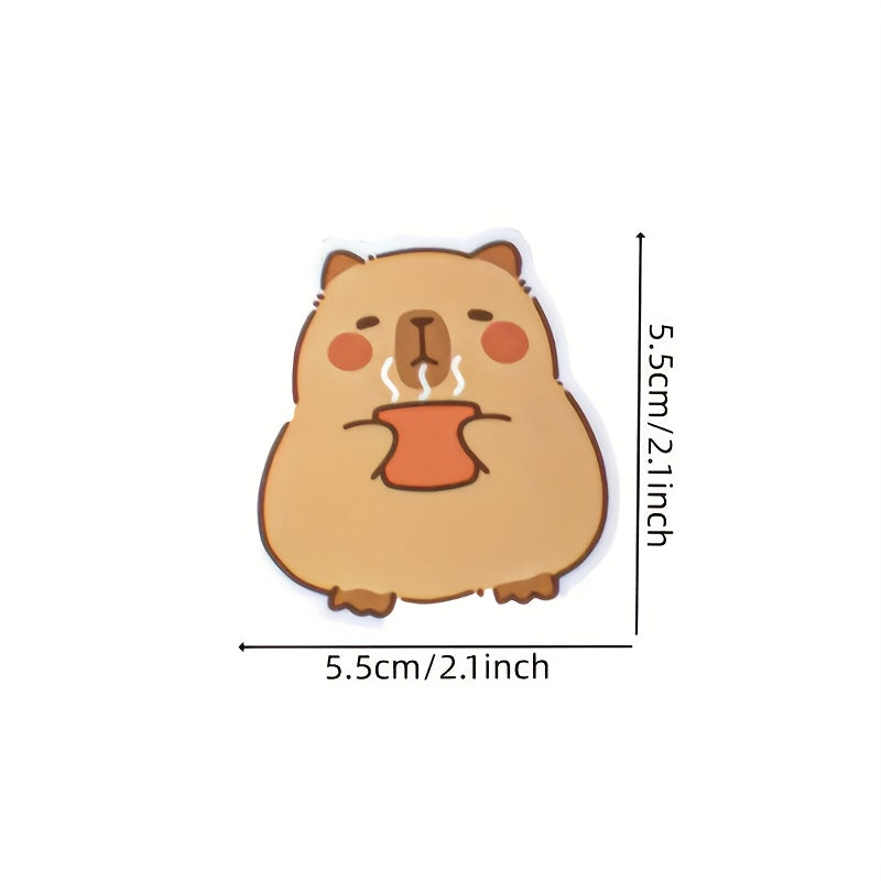 50 Adorable Capybara Cartoon Stickers with Fun Accessories Self Adhesive Decals
