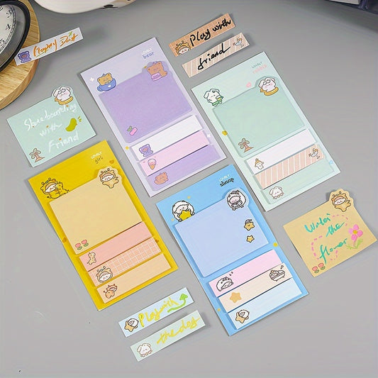 Cute Cartoon Index Stickers & Message Stickers 1pc Heart Memo Pad