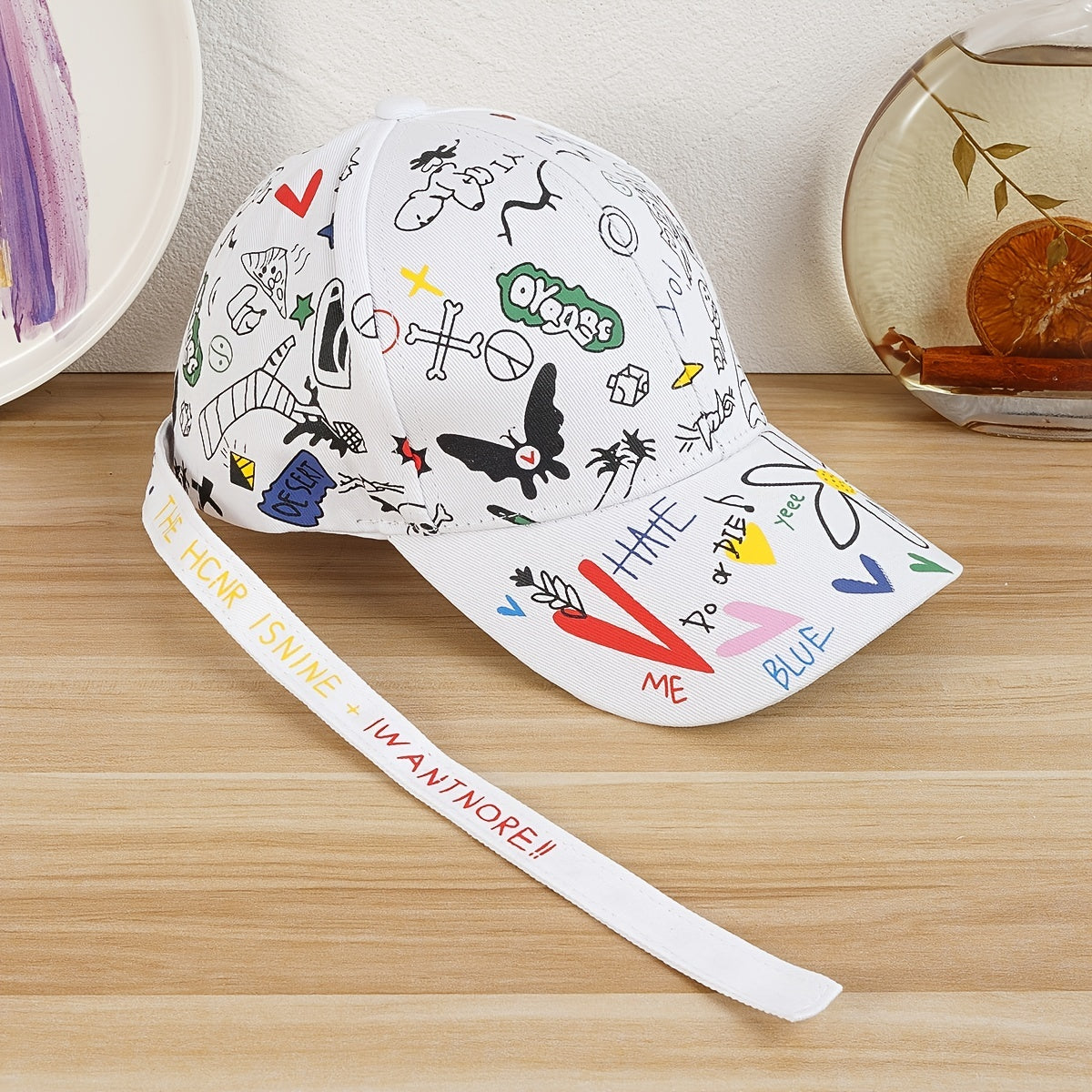 Graffiti Baseball Cap Sunshade Casual Sports Cap Unisex Hiphop Streetwear Hat