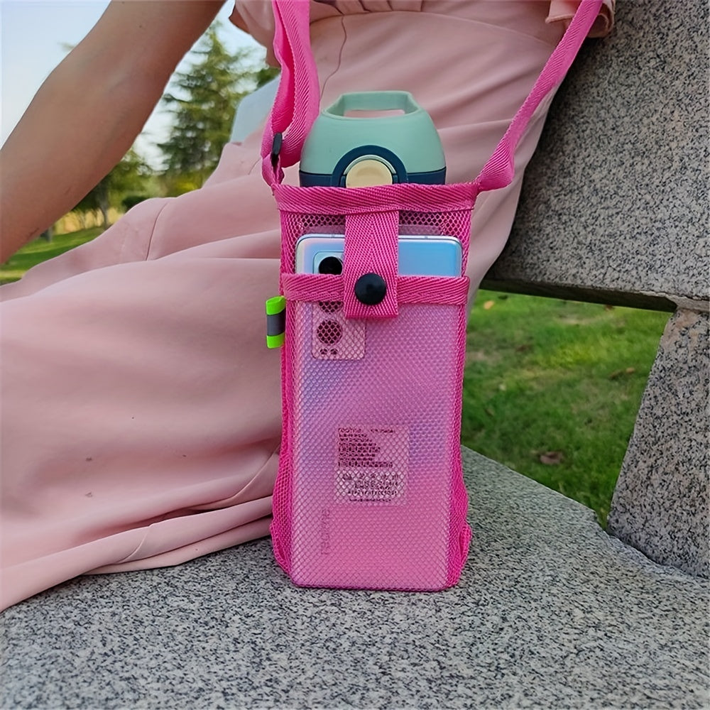 Portable Water Bottle Cover with Phone Holder and Strap for Outdoor Activities
